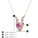 3 - Lauren 5.00 mm Round Lab Created Pink Sapphire and Diamond Accent Pendant Necklace 