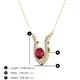 3 - Lauren 5.00 mm Round Ruby and Diamond Accent Pendant Necklace 