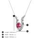 3 - Lauren 5.00 mm Round Pink Tourmaline and Diamond Accent Pendant Necklace 