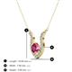 3 - Lauren 5.00 mm Round Pink Tourmaline and Diamond Accent Pendant Necklace 