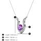 3 - Lauren 5.00 mm Round Amethyst and Diamond Accent Pendant Necklace 