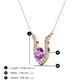 3 - Lauren 5.00 mm Round Amethyst and Diamond Accent Pendant Necklace 