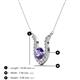 3 - Lauren 5.00 mm Round Iolite and Diamond Accent Pendant Necklace 