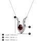 3 - Lauren 5.00 mm Round Red Garnet and Diamond Accent Pendant Necklace 