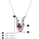 3 - Lauren 5.00 mm Round Rhodolite Garnet and Diamond Accent Pendant Necklace 