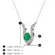 3 - Lauren 5.00 mm Round Emerald and Diamond Accent Pendant Necklace 