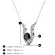3 - Lauren 5.00 mm Round Black Diamond and White Diamond Accent Pendant Necklace 