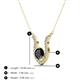 3 - Lauren 5.00 mm Round Black Diamond and White Diamond Accent Pendant Necklace 
