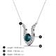 3 - Lauren 5.00 mm Round London Blue Topaz and Diamond Accent Pendant Necklace 