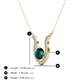 3 - Lauren 5.00 mm Round London Blue Topaz and Diamond Accent Pendant Necklace 