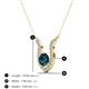 3 - Lauren 5.00 mm Round Blue Diamond and White Diamond Accent Pendant Necklace 
