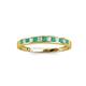 2 - Aqilia 2.00 mm Emerald and Diamond 13 Stone Wedding Band 