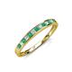 3 - Aqilia 2.00 mm Emerald and Diamond 13 Stone Wedding Band 