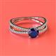 2 - Flavia Classic Round Blue Sapphire and Diamond Criss Cross Engagement Ring 