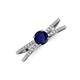 3 - Flavia Classic Round Blue Sapphire and Diamond Criss Cross Engagement Ring 