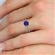 5 - Flavia Classic Round Blue Sapphire and Diamond Criss Cross Engagement Ring 