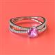 2 - Flavia Classic Round Pink Sapphire and Diamond Criss Cross Engagement Ring 