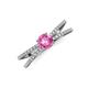 3 - Flavia Classic Round Pink Sapphire and Diamond Criss Cross Engagement Ring 