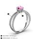 4 - Flavia Classic Round Pink Sapphire and Diamond Criss Cross Engagement Ring 