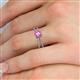 5 - Flavia Classic Round Pink Sapphire and Diamond Criss Cross Engagement Ring 