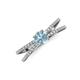 3 - Flavia Classic Round Aquamarine and Diamond Criss Cross Engagement Ring 