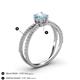 4 - Flavia Classic Round Aquamarine and Diamond Criss Cross Engagement Ring 