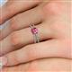 5 - Flavia Classic Round Pink Tourmaline and Diamond Criss Cross Engagement Ring 