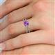 5 - Flavia Classic Round Amethyst and Diamond Criss Cross Engagement Ring 