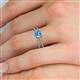 5 - Flavia Classic Round Blue Topaz and Diamond Criss Cross Engagement Ring 