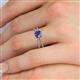 5 - Flavia Classic Round Iolite and Diamond Criss Cross Engagement Ring 
