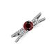 3 - Flavia Classic Round Red Garnet and Diamond Criss Cross Engagement Ring 