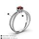 4 - Flavia Classic Round Red Garnet and Diamond Criss Cross Engagement Ring 