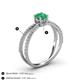 4 - Flavia Classic Round Emerald and Diamond Criss Cross Engagement Ring 