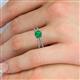 5 - Flavia Classic Round Emerald and Diamond Criss Cross Engagement Ring 