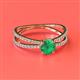 2 - Flavia Classic Round Emerald and Diamond Criss Cross Engagement Ring 
