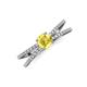 3 - Flavia Classic Round Yellow Sapphire and Diamond Criss Cross Engagement Ring 