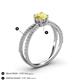 4 - Flavia Classic Round Yellow Sapphire and Diamond Criss Cross Engagement Ring 