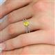 5 - Flavia Classic Round Yellow Sapphire and Diamond Criss Cross Engagement Ring 