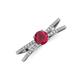 3 - Flavia Classic Round Ruby and Diamond Criss Cross Engagement Ring 