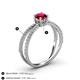 4 - Flavia Classic Round Ruby and Diamond Criss Cross Engagement Ring 