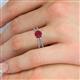 5 - Flavia Classic Round Ruby and Diamond Criss Cross Engagement Ring 