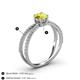 4 - Flavia Classic Round Center Yellow Diamond Accented with White Diamond Criss Cross Engagement Ring 