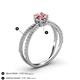 4 - Flavia Classic Round Morganite and Diamond Criss Cross Engagement Ring 