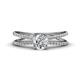 1 - Flavia Classic Round Lab Grown Diamond and Diamond Criss Cross Engagement Ring 