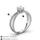 4 - Flavia Classic Round Lab Grown Diamond and Diamond Criss Cross Engagement Ring 
