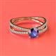2 - Flavia Classic Round Iolite and Diamond Criss Cross Engagement Ring 