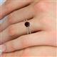 5 - Flavia Classic Round Red Garnet and Diamond Criss Cross Engagement Ring 