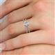 5 - Flavia Classic Round Lab Grown Diamond and Diamond Criss Cross Engagement Ring 