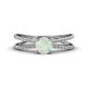 1 - Flavia Classic Round Opal and Diamond Criss Cross Engagement Ring 