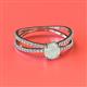 2 - Flavia Classic Round Opal and Diamond Criss Cross Engagement Ring 